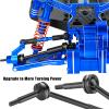 RcarmubWow RC Upgrades Part for 1/10 Slash 2WD,Driveshafts,Shock Absorbers &Suspension Arms &Turnbuckles Links&Caster Blocks &Steering Block &Stub Axle Carriers &Shock Towers &Bulkhead,Navy Blue view 3