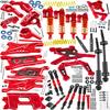 RcarmubWow RC Upgrades Part for 1/10 Slash 2WD,Driveshafts,Shock Absorbers &Suspension Arms &Turnbuckles Links&Caster Blocks &Steering Block &Stub Axle Carriers &Shock Towers &Bulkhead,Red view 1