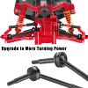 RcarmubWow RC Upgrades Part for 1/10 Slash 2WD,Driveshafts,Shock Absorbers &Suspension Arms &Turnbuckles Links&Caster Blocks &Steering Block &Stub Axle Carriers &Shock Towers &Bulkhead,Red view 3