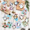 28 Pack Winter Christmas DIY Crafts Kit for Kids, Make Your Own Christmas Penguin Ornaments Stickers Cutouts Art Crafts Bulk for Kids Winter Holiday Xmas Home Class Art Game Activities Party Favors view 3