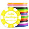 100 Custom Poker Chips, Drink Token Chips Imprinted with Personalized Logo, Image or Text, Double Sided Full Color Print Custom Tokens for Bars, Party, Poker Games, Casino Night (Yellow, 37MM) view 1