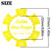 100 Custom Poker Chips, Drink Token Chips Imprinted with Personalized Logo, Image or Text, Double Sided Full Color Print Custom Tokens for Bars, Party, Poker Games, Casino Night (Yellow, 37MM) view 2