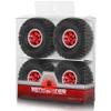 1.0 Beadlock Wheels and Tires4pcs 1.0 Crawler Tires OD 60 * 22mm Aluminum Alloy 1.0 Wheel 1/18 1/24 RC Crawler Tires for SCX24 TRX4M FMS FCX24 FCX18 AX24 (Red) view 1