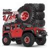 1.0 Beadlock Wheels and Tires4pcs 1.0 Crawler Tires OD 60 * 22mm Aluminum Alloy 1.0 Wheel 1/18 1/24 RC Crawler Tires for SCX24 TRX4M FMS FCX24 FCX18 AX24 (Red) view 2