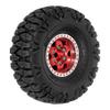 1.0 Beadlock Wheels and Tires4pcs 1.0 Crawler Tires OD 60 * 22mm Aluminum Alloy 1.0 Wheel 1/18 1/24 RC Crawler Tires for SCX24 TRX4M FMS FCX24 FCX18 AX24 (Red) view 3