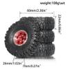 1.0 Beadlock Wheels and Tires4pcs 1.0 Crawler Tires OD 60 * 22mm Aluminum Alloy 1.0 Wheel 1/18 1/24 RC Crawler Tires for SCX24 TRX4M FMS FCX24 FCX18 AX24 (Red) view 4