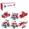 6-in-1 Metal Fire Truck Model Kit  DIY Mechanical Assembly Firefighting Vehicle Set, Engineering Construction Model for Teens & Adults view 1