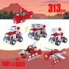 6-in-1 Metal Fire Truck Model Kit  DIY Mechanical Assembly Firefighting Vehicle Set, Engineering Construction Model for Teens & Adults view 2