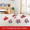 6-in-1 Metal Fire Truck Model Kit  DIY Mechanical Assembly Firefighting Vehicle Set, Engineering Construction Model for Teens & Adults view 3