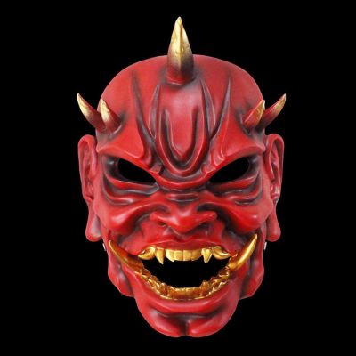Amonkky Resin Anime Mask Halloween Party Props Cosplay Mask Halloween Masquerade Costume Props. (Red)