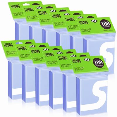 1200ct Clear Card Sleeves for Trading Cards, Baseball Sports Soft Sleeves, Ultra Soft Plastic Card Protector Sleeve for Football, MTG, PKM, Game, Standard Cards