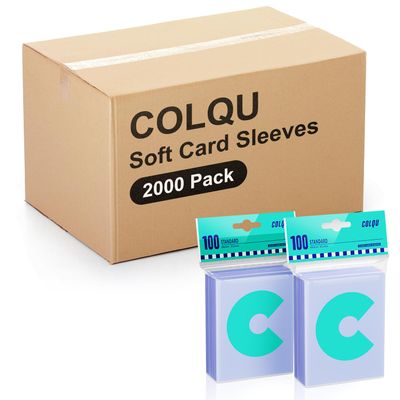 2000ct Clear Card Sleeves for Trading Cards, Soft Baseball Sports Card Sleeves, Soft Plastic Protector Fit for MTG Game Standard Cards