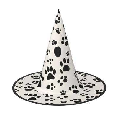 BGSHJVF Bone And Paw Print Print Halloween Witch Hat Cosplay Caps Halloween Decoration Costume Accessories For Party