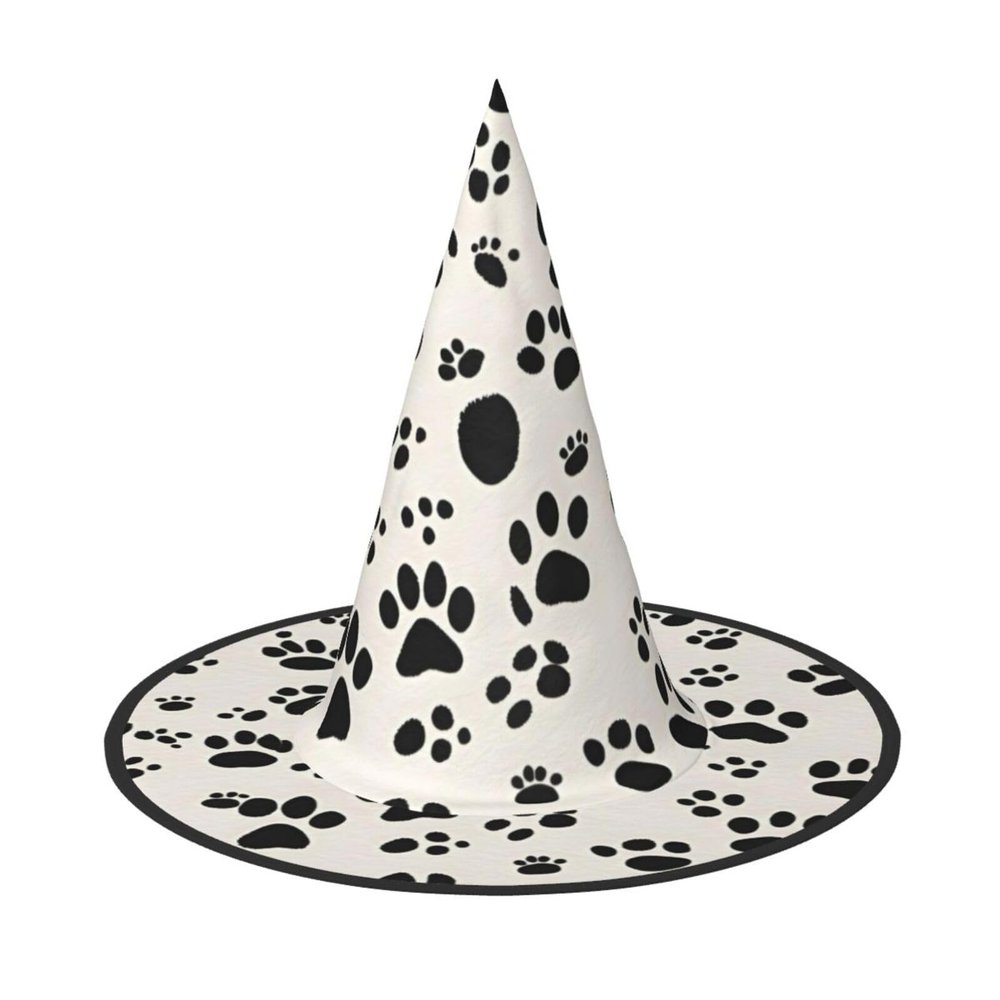 BGSHJVF Bone And Paw Print Print Halloween Witch Hat Cosplay Caps Halloween Decoration Costume Accessories For Party
