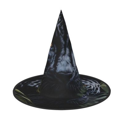 BGSHJVF Black Leopard Print Print Halloween Witch Hat Cosplay Caps Halloween Decoration Costume Accessories For Party