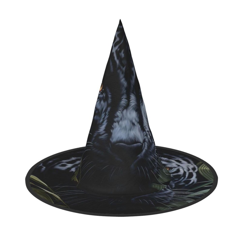 BGSHJVF Black Leopard Print Print Halloween Witch Hat Cosplay Caps Halloween Decoration Costume Accessories For Party