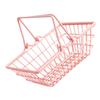 PHENOFICE Mini Wired Shoing Basket Pink Mini Shopping Basket for Decor Photography Prop Home view 1