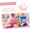 PHENOFICE Mini Wired Shoing Basket Pink Mini Shopping Basket for Decor Photography Prop Home view 2