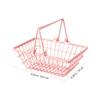 PHENOFICE Mini Wired Shoing Basket Pink Mini Shopping Basket for Decor Photography Prop Home view 4