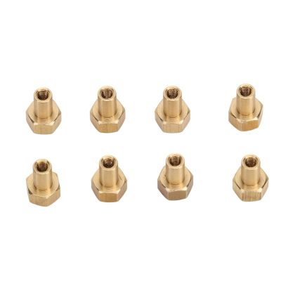 8 Pieces 1/24 RC Hex Nut Brass Wearresistant RC Wheel Lock Nut Replacement for Axial SCX24 (8mm)