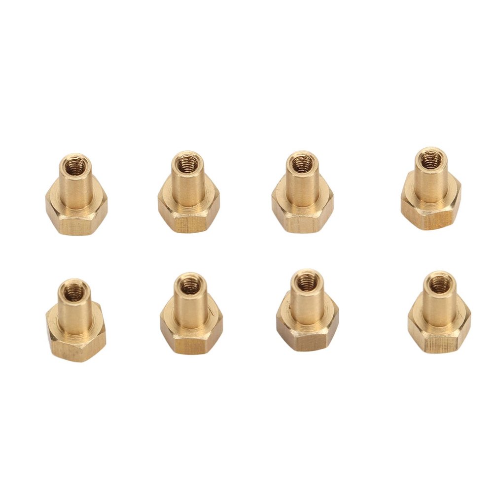 8 Pieces 1/24 RC Hex Nut Brass Wearresistant RC Wheel Lock Nut Replacement for Axial SCX24 (8mm)