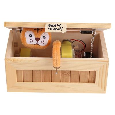 Masyrt Tiger Box Toy, Wooden USB Electronic Box Cute Tiger Funny Interactive Stress Relief Toy Desk Decoration