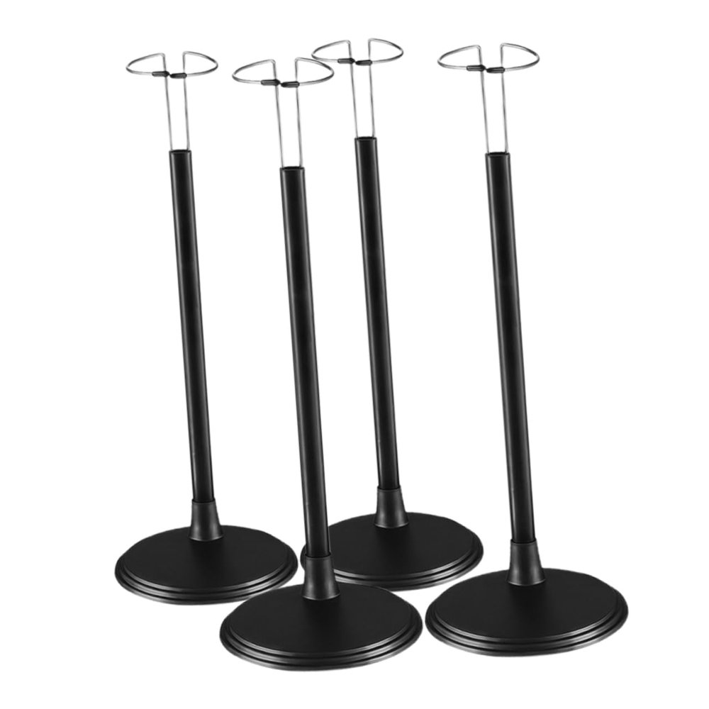 Abaodam 4pcs Black Adjustable Doll Stands Action Figure Display Holders for Dolls Plastic Figurine Stand DIY Assembly