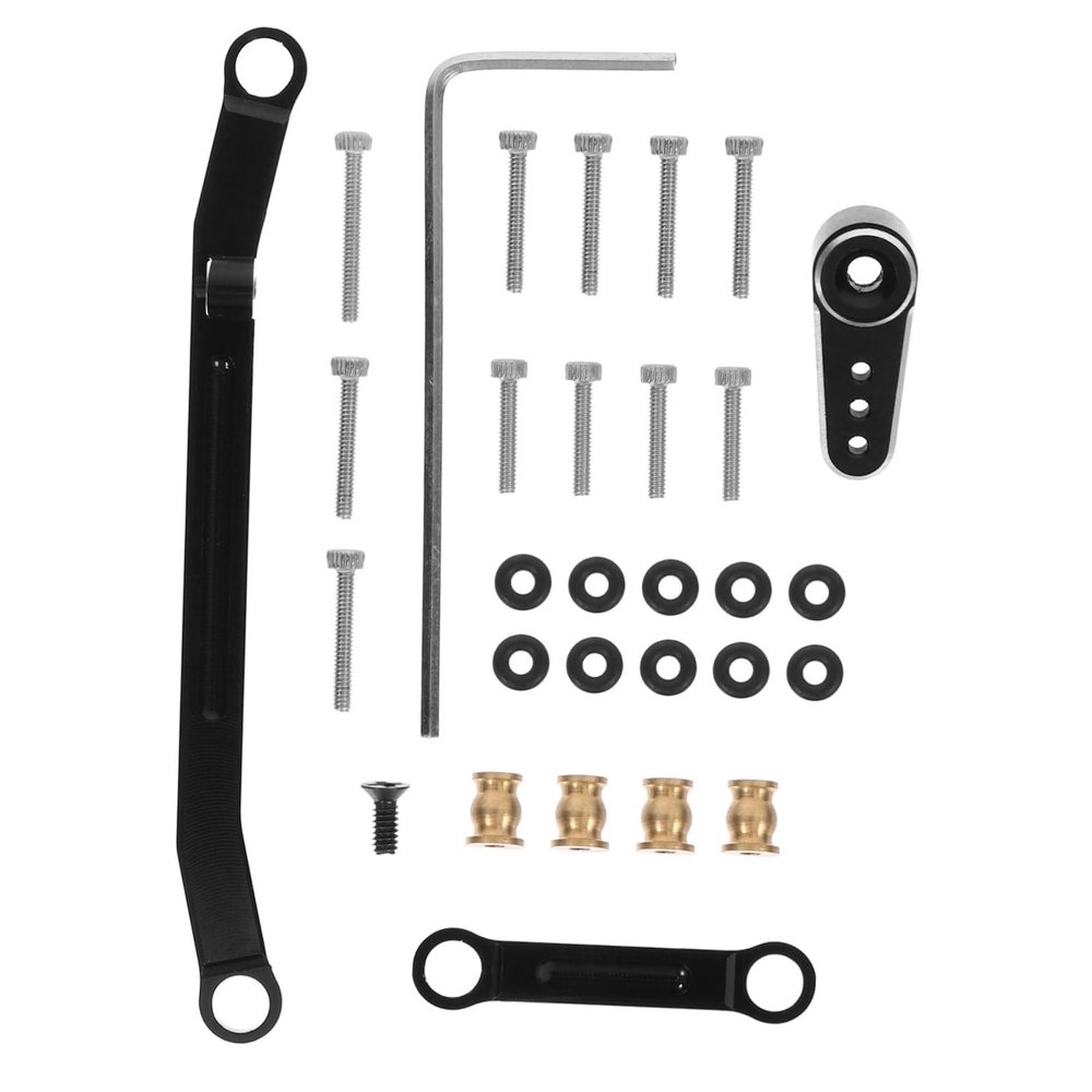BRIGHTFUFU 1set Metal Steering Linkage Kit for Axial Crawler Car Upgrade Pull Rod Steering Rod Precision Control Easy for Enhanced Performance