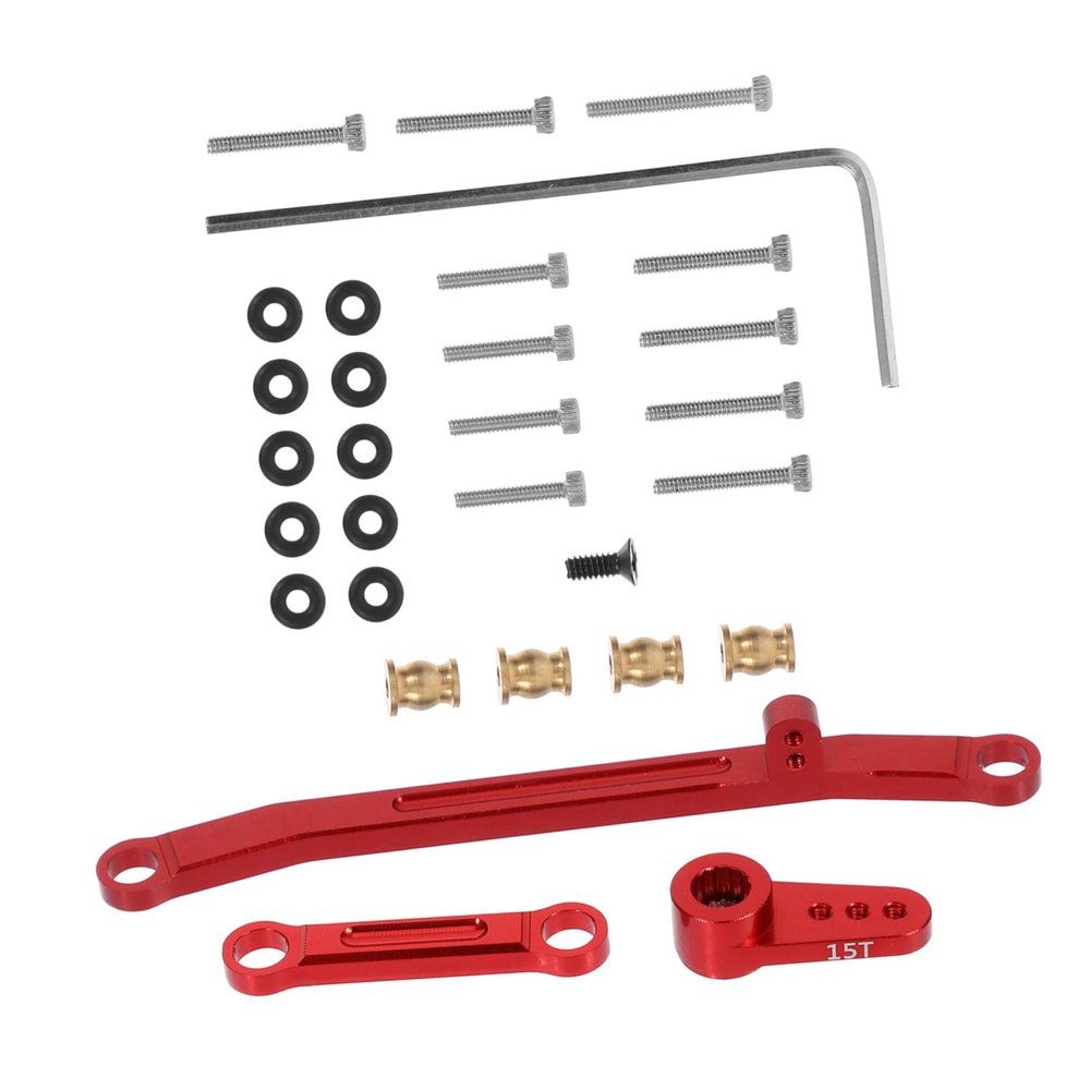 BRIGHTFUFU 1set Metal Steering Linkage Rod Kit for Axial Car Replacement Steering Rod Arm for Enhanced Control and Stability Car Repairing Parts