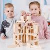 Wooden Marble Run for Kids Ages 4-8  80 Pieces Marble Rush Track Maze Construction Toy, STEM Building Blocks, Educational Gift for Boys & Girls view 2