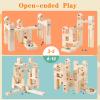 Wooden Marble Run for Kids Ages 4-8  80 Pieces Marble Rush Track Maze Construction Toy, STEM Building Blocks, Educational Gift for Boys & Girls view 4