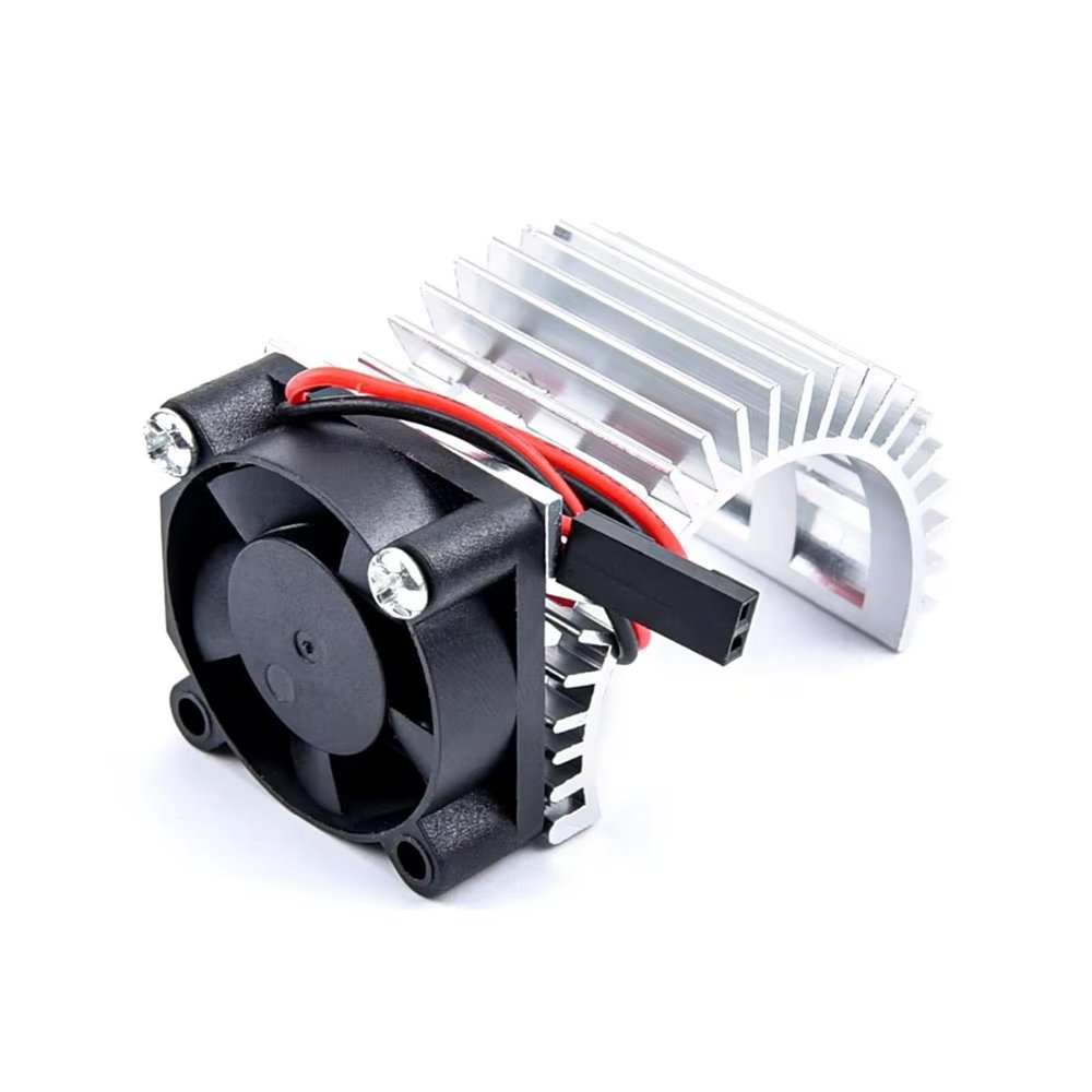 RC Accessory Compatible with HSP 28006 1/16 RC Car 30X30mm Aluminum 2838 2845 2850 380 390 Motor Heat Sink Cooling Fan 3-6V HeatSink(Silver)