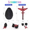 Memogizz Easter Eggs, 12inch Fly Dragon Egg, Year of The Dragon 2025, 3D Printed Dragon, Executive Desk Toys, Articulated Dragon, Fidget Toys Gifts for Easter Christmas Adults (Black&Red) view 3