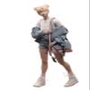 1/6 Scale Female Clothes,Female Denim Jacket Coat Shorts and Short Sleeves Clothing Set for 12inch PH TBL JO Action Figure Body view 1