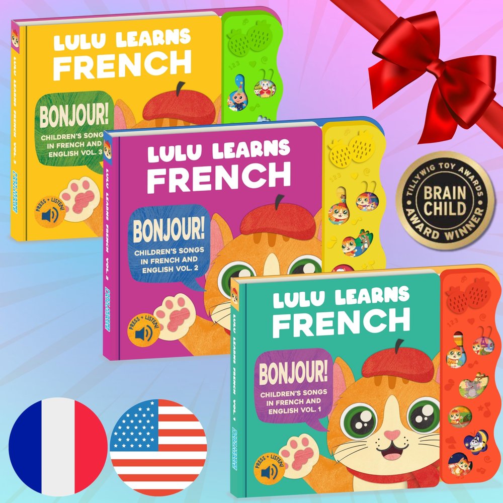 Bundle Deal - Musical Baby Book in French, French Baby Toys & Bilingual Toys, Interactive Books for Toddlers 1-3, Kids, Children, Girls, Boys & Babies
