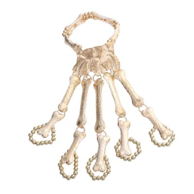CONGARTENO Halloween Skull Finger Skeleton Bracelet for Cosplay Costume Parties and Festivals for Women Role Play and Themed Events