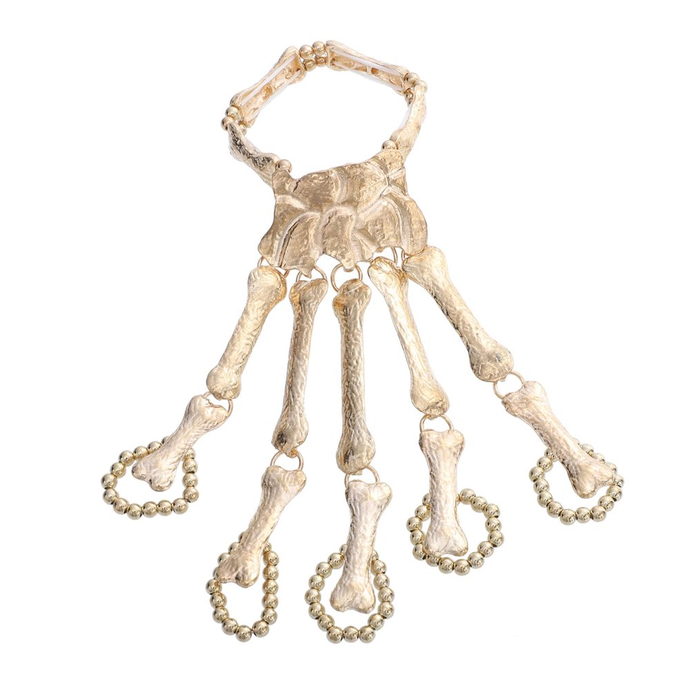 CONGARTENO Halloween Skull Finger Skeleton Bracelet for Cosplay Costume Parties and Festivals for Women Role Play and Themed Events