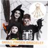 CONGARTENO Halloween Skull Finger Skeleton Bracelet for Cosplay Costume Parties and Festivals for Women Role Play and Themed Events view 3
