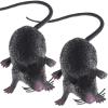 2Pcs Black Plastic Halloween Rat - Realistic Fake Mouse Toy for Party Decorations, Creepy Prank Props, Spooky April Fool's Day Trick, Lifelike Mice Figures for Halloween Party and Haunted House Decor view 1