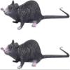 2Pcs Black Plastic Halloween Rat - Realistic Fake Mouse Toy for Party Decorations, Creepy Prank Props, Spooky April Fool's Day Trick, Lifelike Mice Figures for Halloween Party and Haunted House Decor view 4
