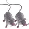 2 Pack Lifelike Gray Plastic Halloween Rat Toy - Realistic Fake Mice for Creepy Party Props, Spooky Decorations, and Pranks - Perfect for Halloween, April Fool's Day, and Haunted House Decor view 1
