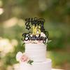 1 Pack Happy 16th Birthday Cake Topper 16 Fabulous Cheers to 16 Years Sixteen Birthday Cake Pick with Glitter Star for 16th Birthday Anniversary Party Cake Decoration Supplies Black Gold view 3