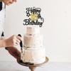 1 Pack Happy 16th Birthday Cake Topper 16 Fabulous Cheers to 16 Years Sixteen Birthday Cake Pick with Glitter Star for 16th Birthday Anniversary Party Cake Decoration Supplies Black Gold view 4