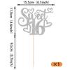 1 Pack Sweet 16 Teenager Cake Topper Glitter 16th Birthday Cake Pick for Boys Girls Cheers to 16 Years Old 16th Birthday Party Cake Decorations Supplies Silver view 2