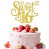 1 Pack Sweet 16 Cake Topper Glitter Teenager 16th Birthday Cake Pick for Boys Girls Cheers to 16 Years Old 16th Birthday Party Cake Decorations Supplies Gold view 1