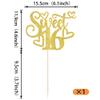 1 Pack Sweet 16 Cake Topper Glitter Teenager 16th Birthday Cake Pick for Boys Girls Cheers to 16 Years Old 16th Birthday Party Cake Decorations Supplies Gold view 2