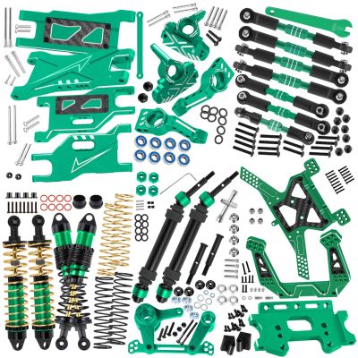 hopsupRC Shocks Absorber Damper&Drive Shaft Axles CVD Driveshafts&Suspension A Arms&Steering Block&Hubs Caster Blocks&Shock Tower&Links Toe Link&Bulkhead Upgrades Parts for 1/10 Slash 2WD (VXL).Green