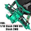 hopsupRC Shocks Absorber Damper&Drive Shaft Axles CVD Driveshafts&Suspension A Arms&Steering Block&Hubs Caster Blocks&Shock Tower&Links Toe Link&Bulkhead Upgrades Parts for 1/10 Slash 2WD (VXL).Green view 2