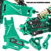hopsupRC Shocks Absorber Damper&Drive Shaft Axles CVD Driveshafts&Suspension A Arms&Steering Block&Hubs Caster Blocks&Shock Tower&Links Toe Link&Bulkhead Upgrades Parts for 1/10 Slash 2WD (VXL).Green view 4