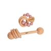 Personalised Rattle Sensory Toy, Personalised Baby Engrave Gift, Heart Sensory Baby Toy Wooden Ring, Personalised Rattle Wooden Toy view 1